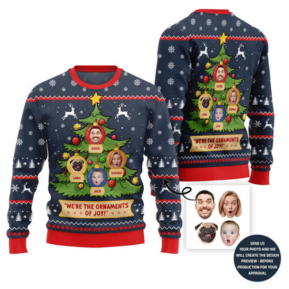 Funny Custom Face Family Tree Holiday Sweater