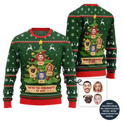 Funny Custom Face Family Tree Holiday Sweater