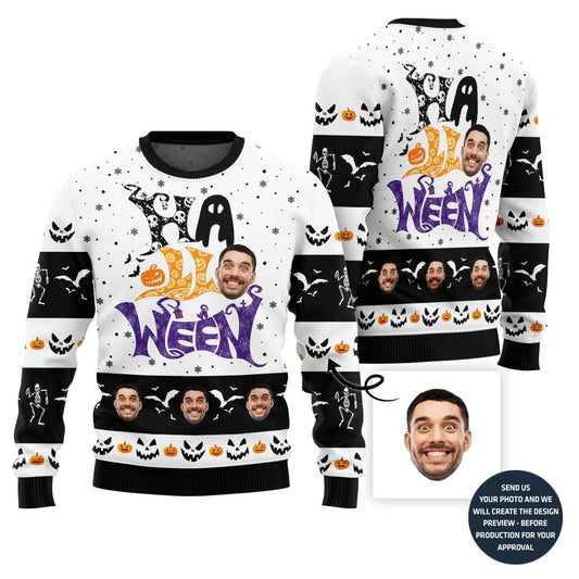 Funny Custom Face Halloween Ugly Christmas Sweater
