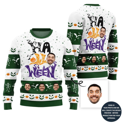 Funny Custom Face Halloween Ugly Christmas Sweater