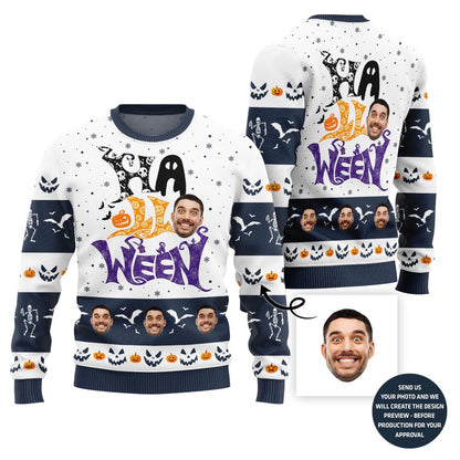Funny Custom Face Halloween Ugly Christmas Sweater