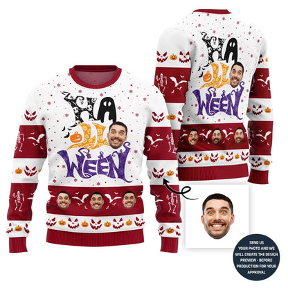 Funny Custom Face Halloween Ugly Christmas Sweater