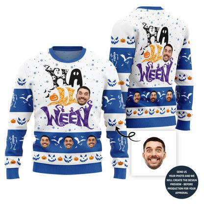 Funny Custom Face Halloween Ugly Christmas Sweater
