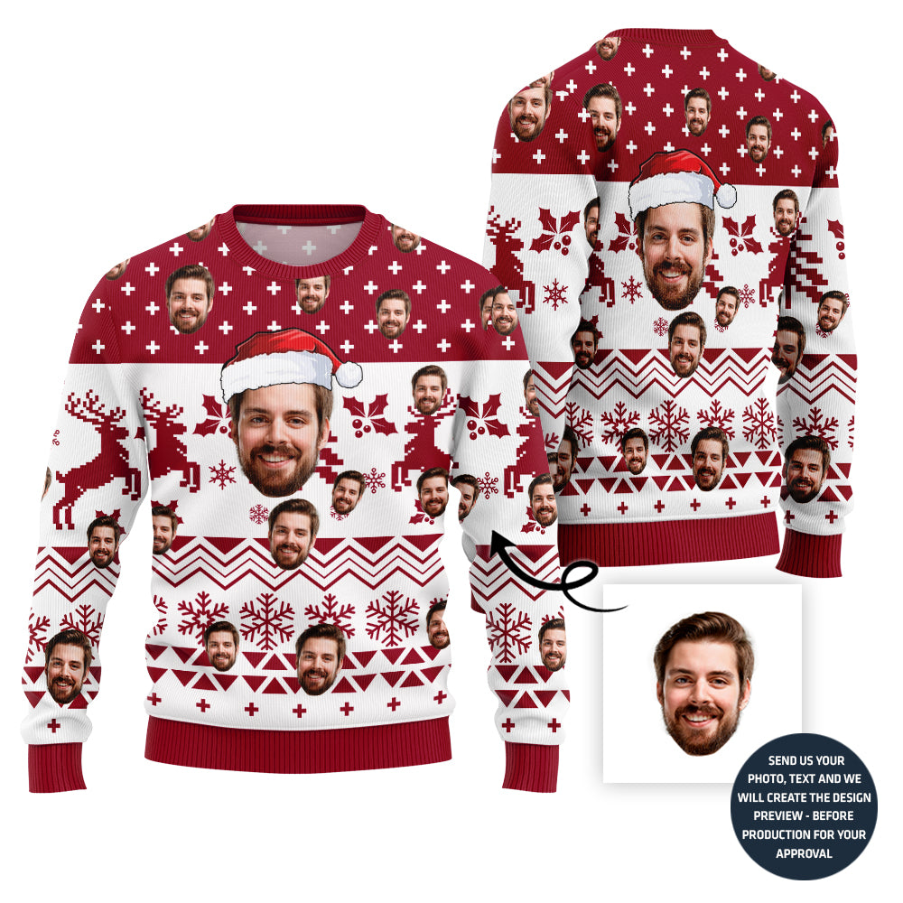 Funny Custom Face Holiday Sweater