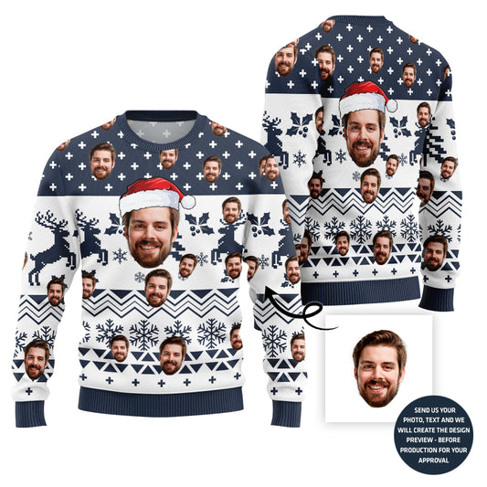 Funny Custom Face Holiday Sweater