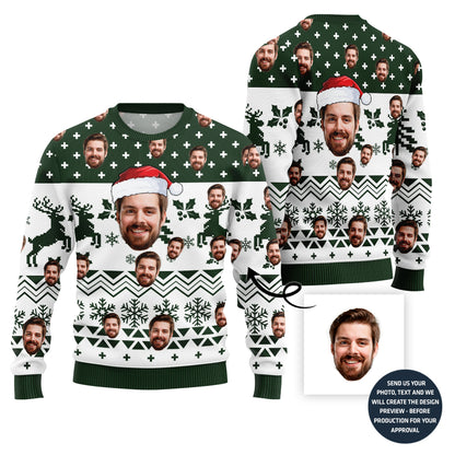 Funny Custom Face Holiday Sweater