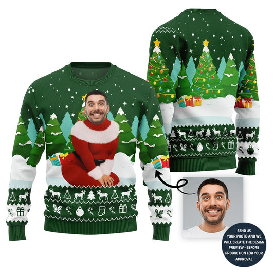 Funny Custom Face Santa Sweater