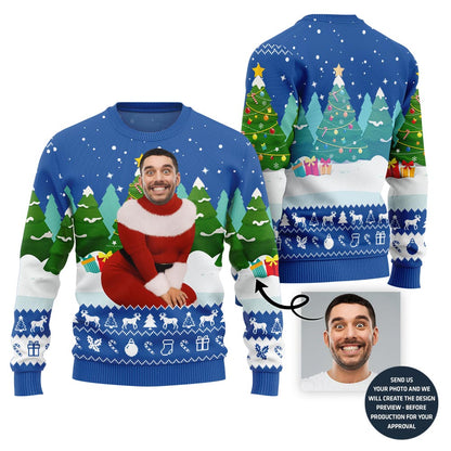 Funny Custom Face Santa Sweater