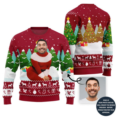 Funny Custom Face Santa Sweater