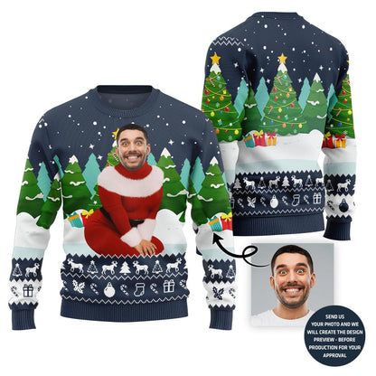 Funny Custom Face Santa Sweater