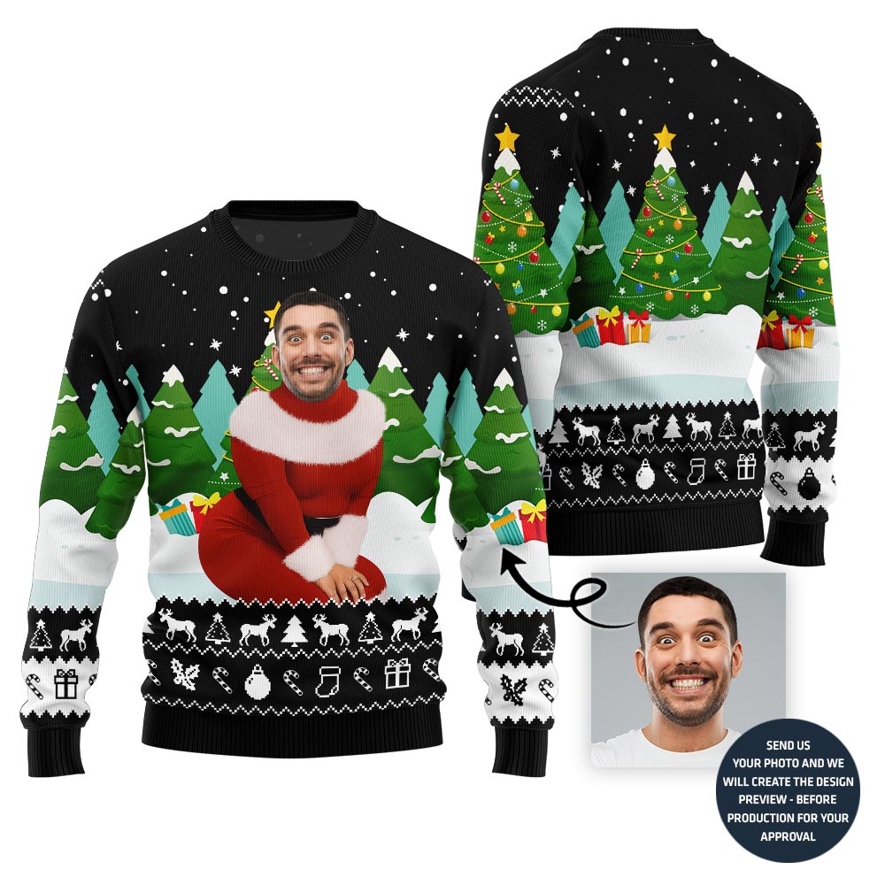 Funny Custom Face Santa Sweater