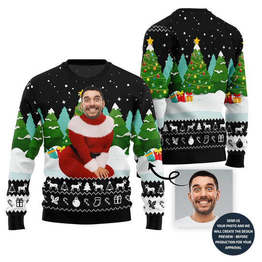 Funny Custom Face Santa Sweater