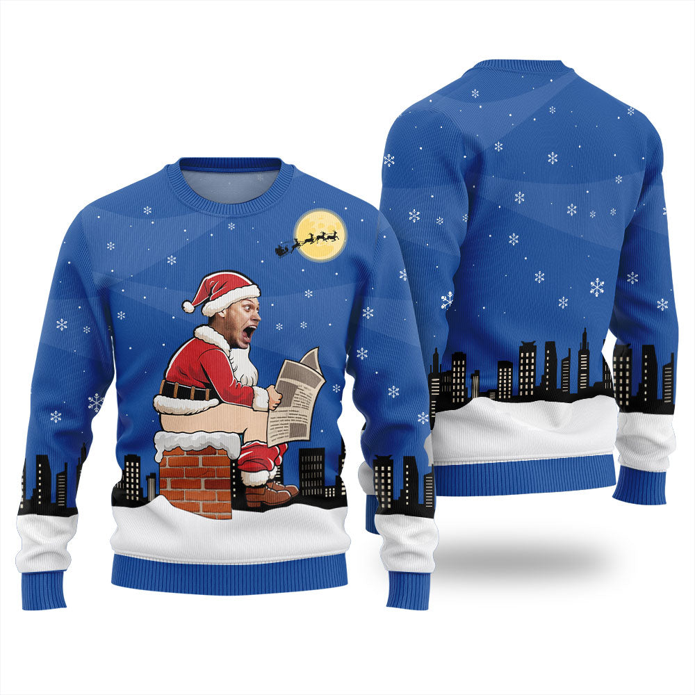 Funny Custom Face Santa Ugly Christmas Sweater