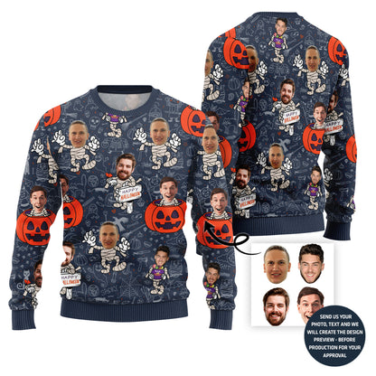 Funny Custom Faces Halloween Ugly Christmas Sweater