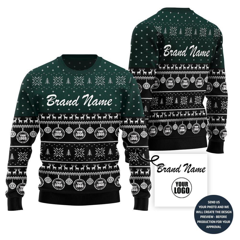 Funny Custom Logo Ugly Christmas Sweater For Company