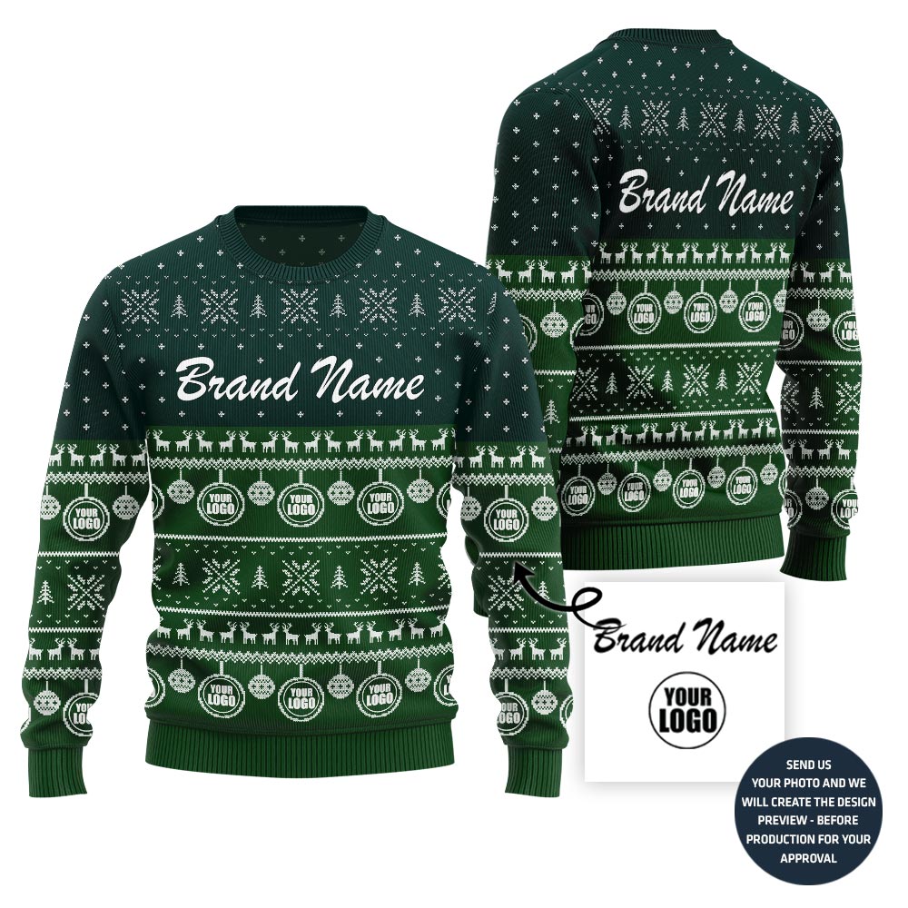 Funny Custom Logo Ugly Christmas Sweater For Company