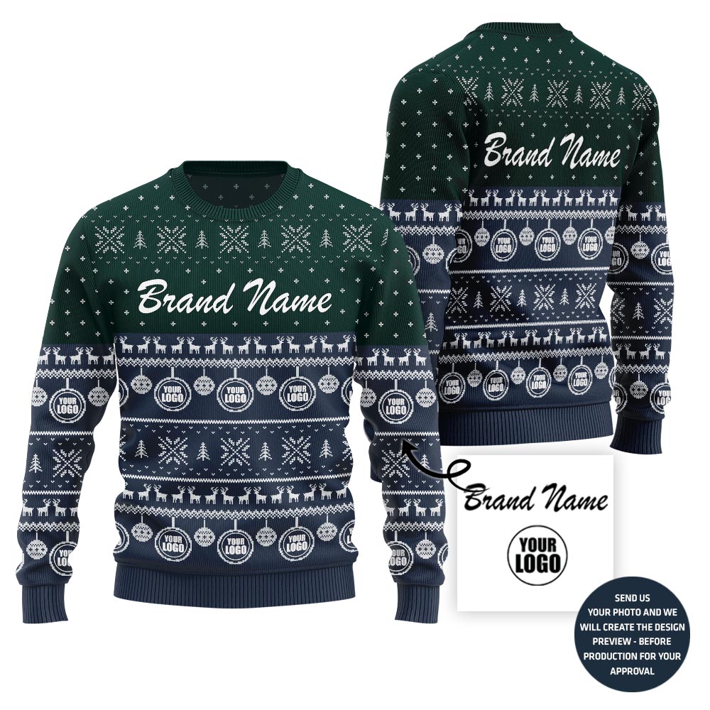 Funny Custom Logo Ugly Christmas Sweater For Company