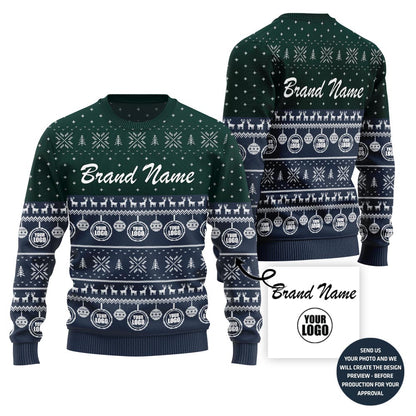 Funny Custom Logo Ugly Christmas Sweater For Company