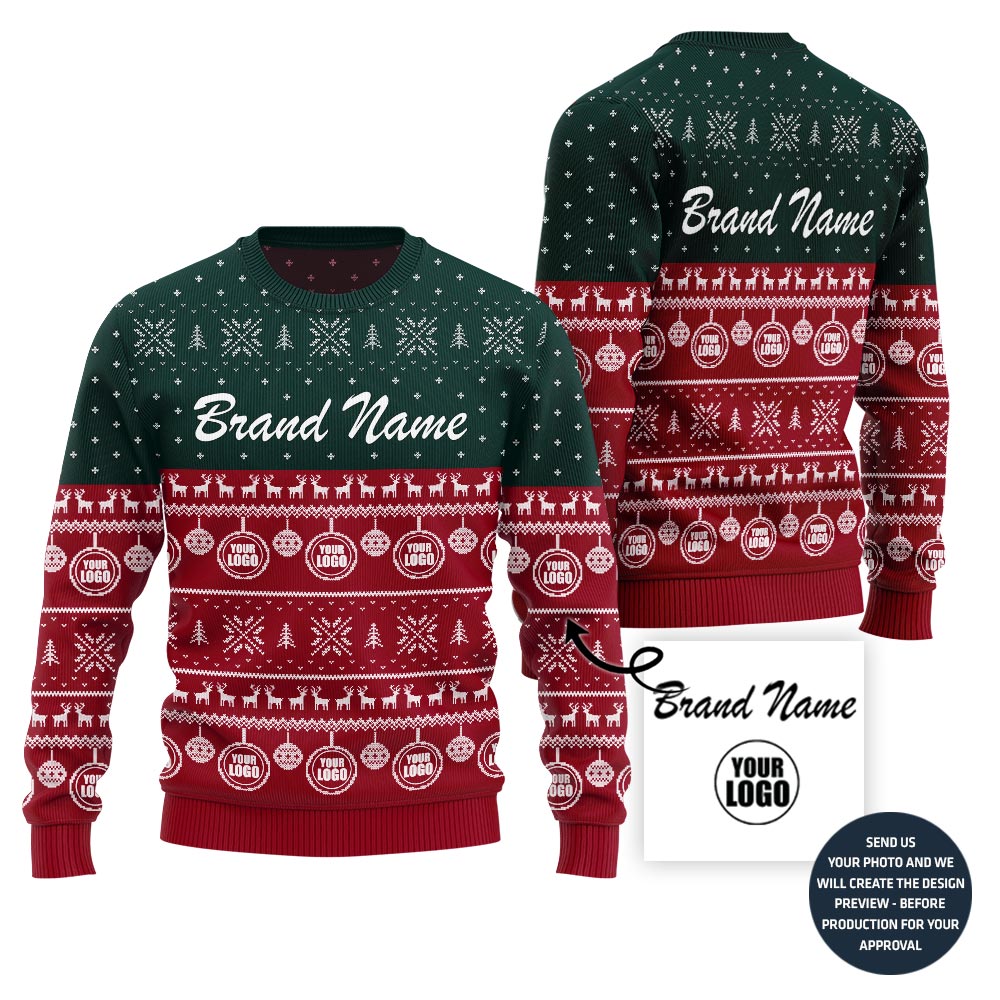 Funny Custom Logo Ugly Christmas Sweater For Company