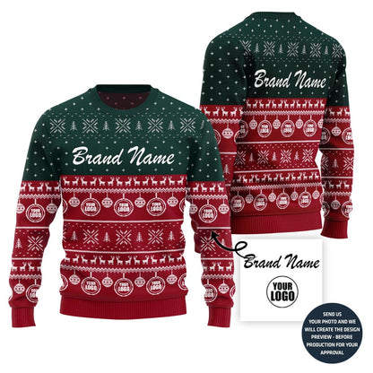 Funny Custom Logo Ugly Christmas Sweater For Company