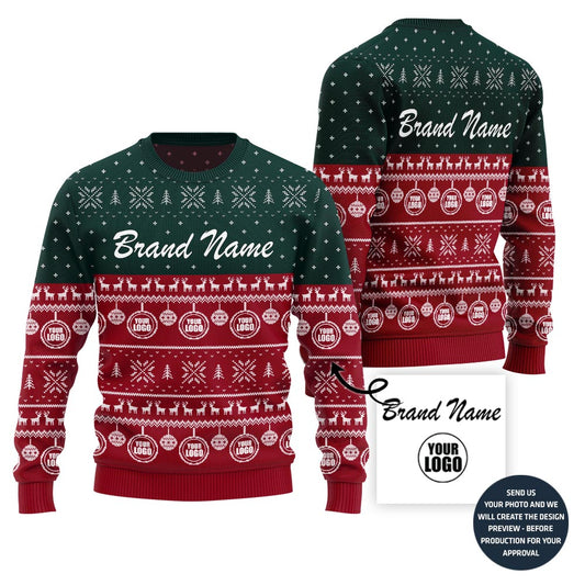 Funny Custom Logo Ugly Christmas Sweater For Company