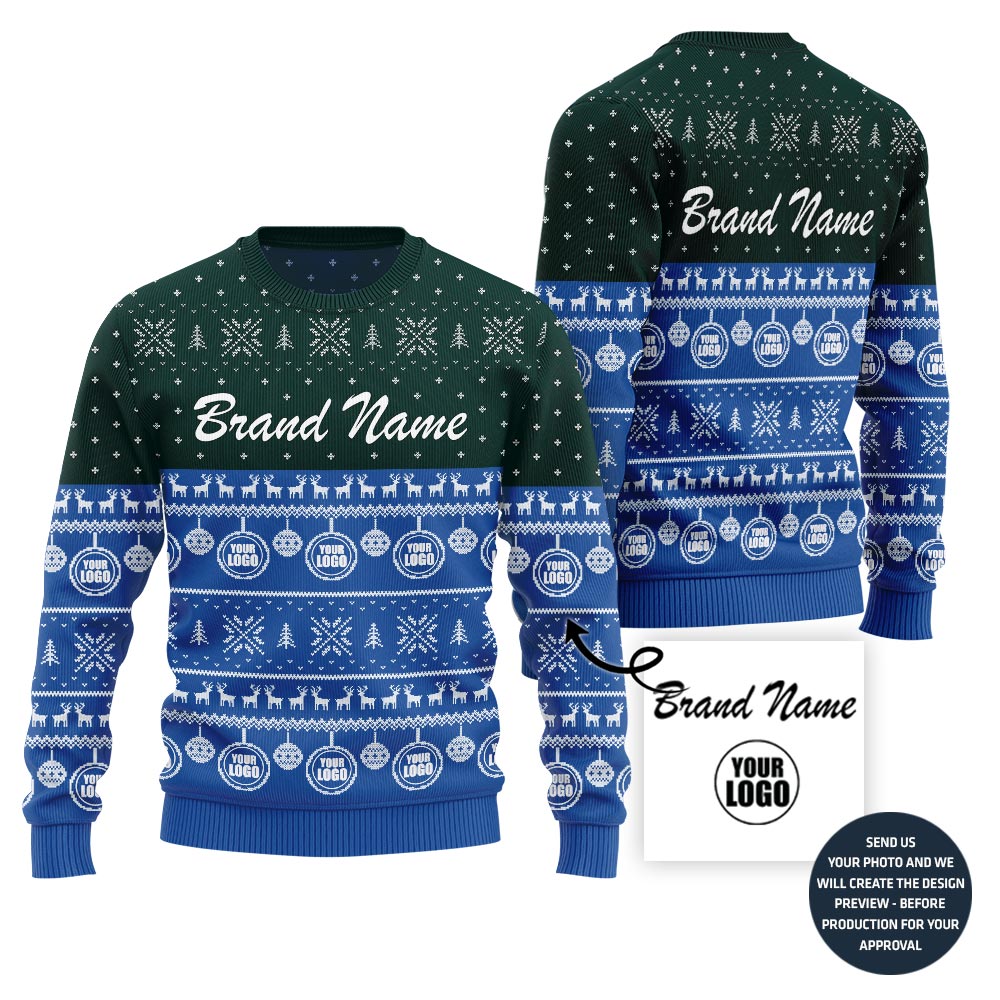 Funny Custom Logo Ugly Christmas Sweater For Company