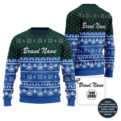 Funny Custom Logo Ugly Christmas Sweater For Company