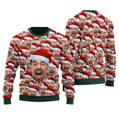 Funny Custom Multiple Faces Ugly Christmas Sweater
