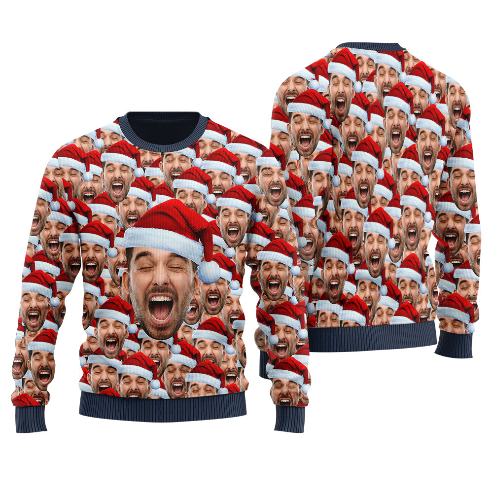Funny Custom Multiple Faces Ugly Christmas Sweater