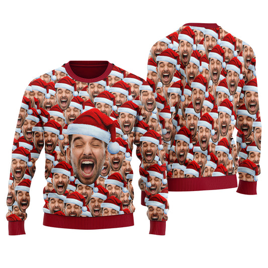 Funny Custom Multiple Faces Ugly Christmas Sweater
