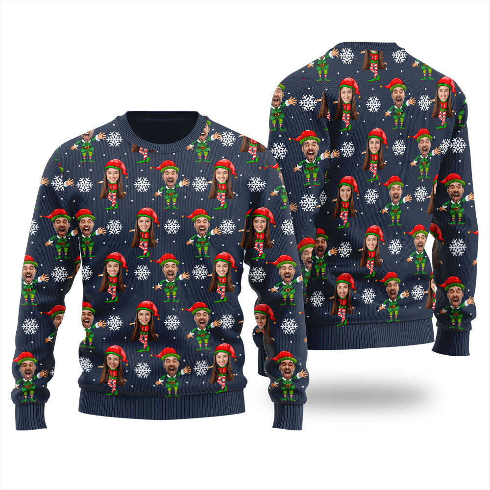Funny Custom Multiple Faces Ugly Sweater