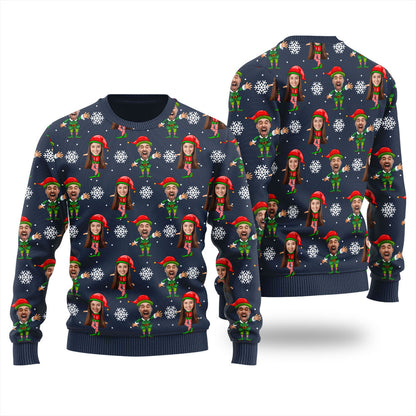 Funny Custom Multiple Faces Ugly Sweater