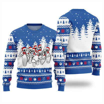 Funny Dancing Bowling Pins Ugly Xmas Sweater