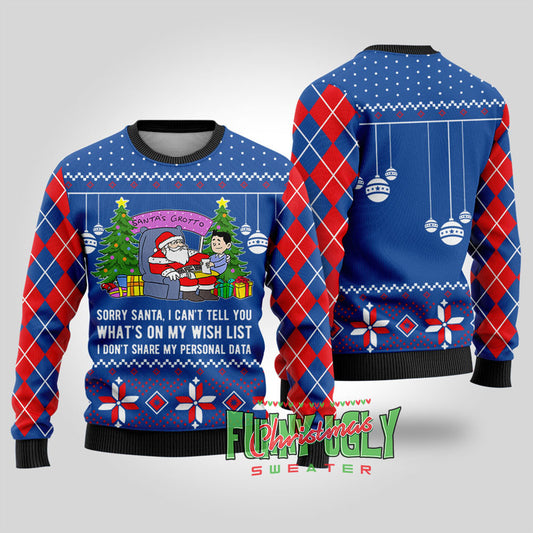 Funny Data Santa Ugly Christmas Sweater Royal