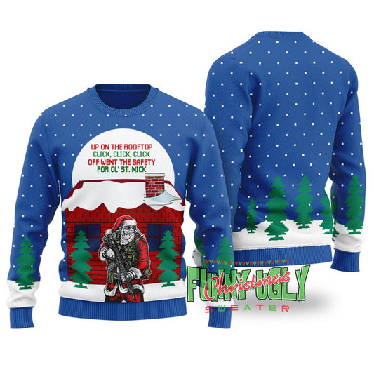 Funny Dirty Santa Ugly Christmas Sweater Royal
