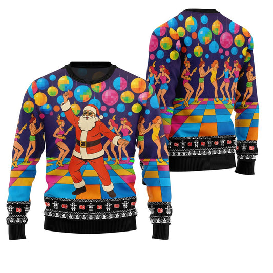 Funny Disco Santa Christmas Sweater