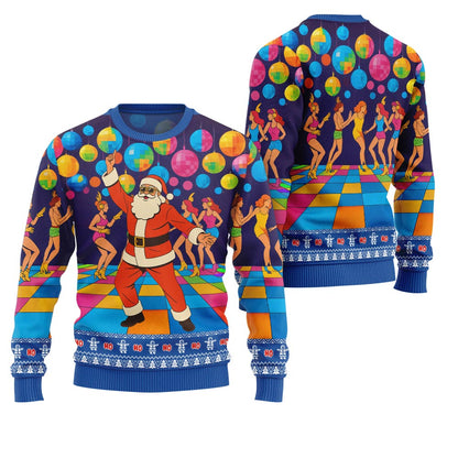 Funny Disco Santa Christmas Sweater