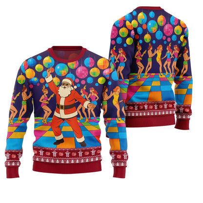 Funny Disco Santa Christmas Sweater