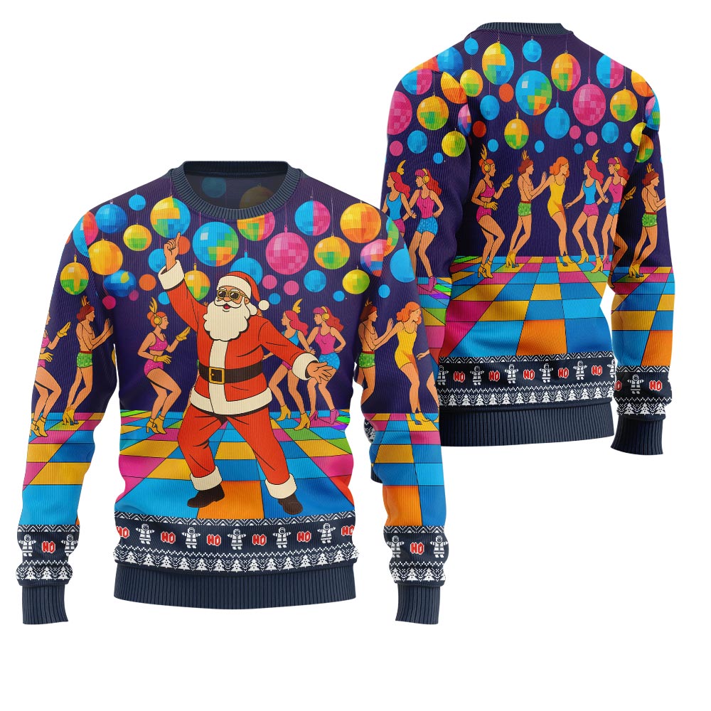 Funny Disco Santa Christmas Sweater
