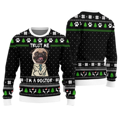 Funny Dogtor Custom Dog Face Ugly Xmas Sweater