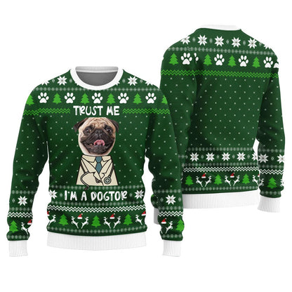 Funny Dogtor Custom Dog Face Ugly Xmas Sweater
