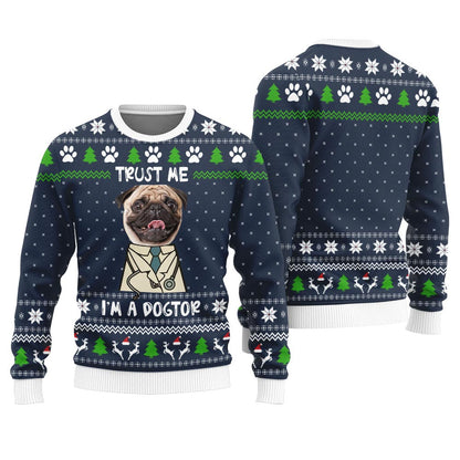 Funny Dogtor Custom Dog Face Ugly Xmas Sweater