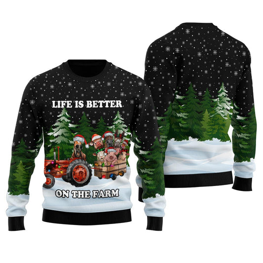 Funny Farm Animals Women's Ugly Christmas Sweater