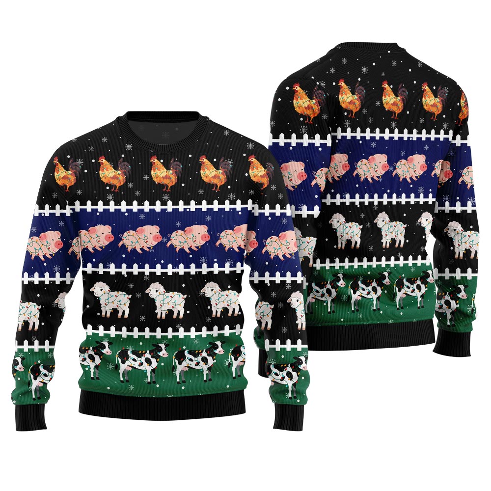 Funny Farming Animals Ugly Christmas Sweater