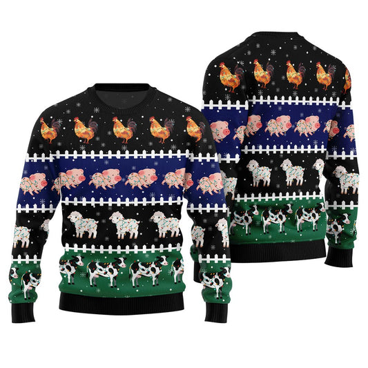 Funny Farming Animals Ugly Christmas Sweater