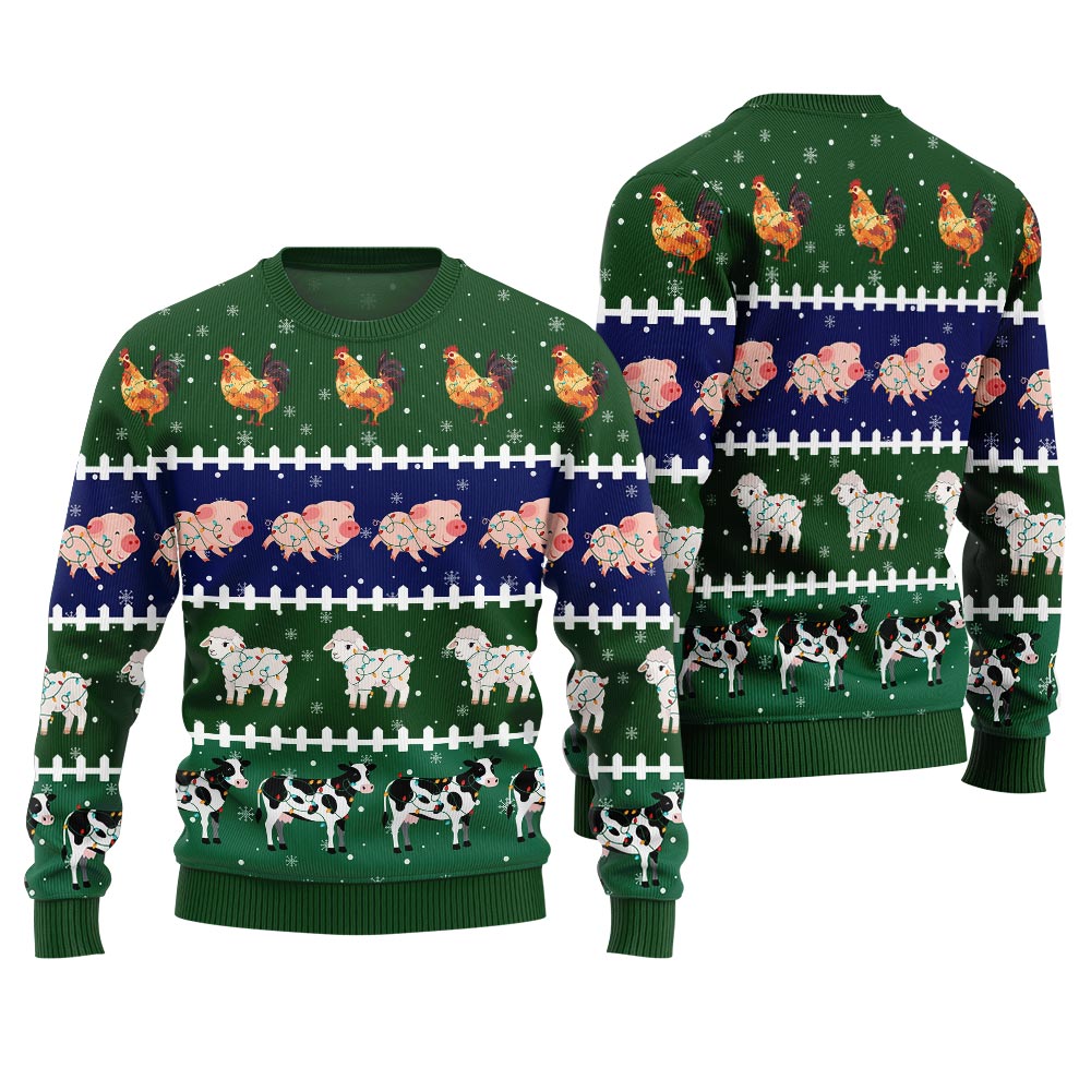 Funny Farming Animals Ugly Christmas Sweater