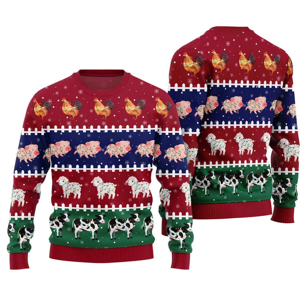 Funny Farming Animals Ugly Christmas Sweater