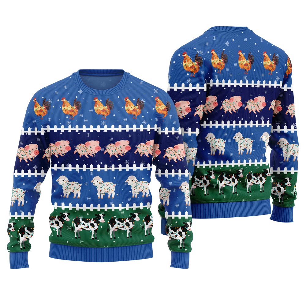 Funny Farming Animals Ugly Christmas Sweater