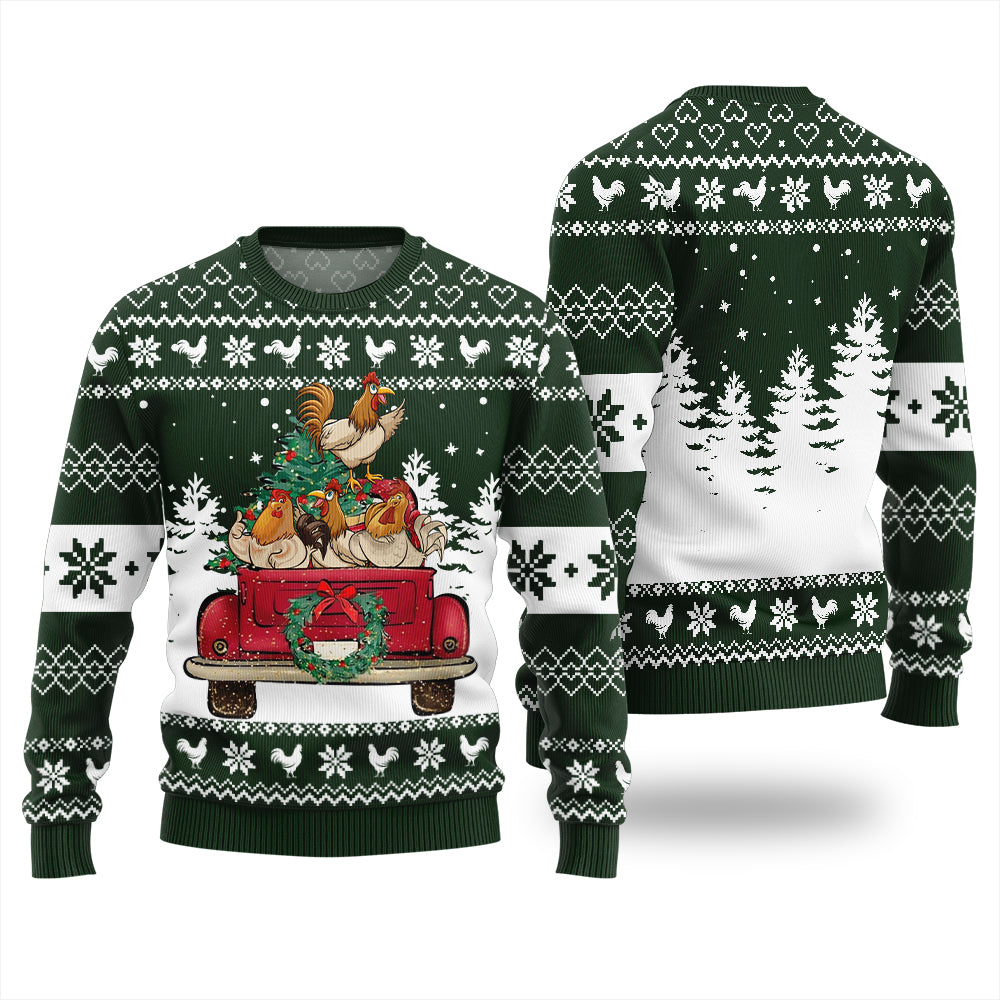 Funny Festive Chicken Ugly Christmas Sweater
