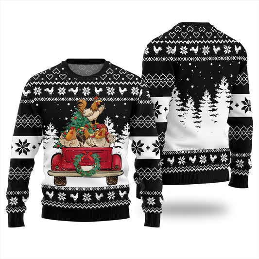 Funny Festive Chicken Ugly Christmas Sweater